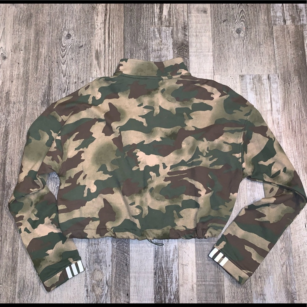 Adidas half zip aop green Camo sweatshirt - Picture 4 of 5